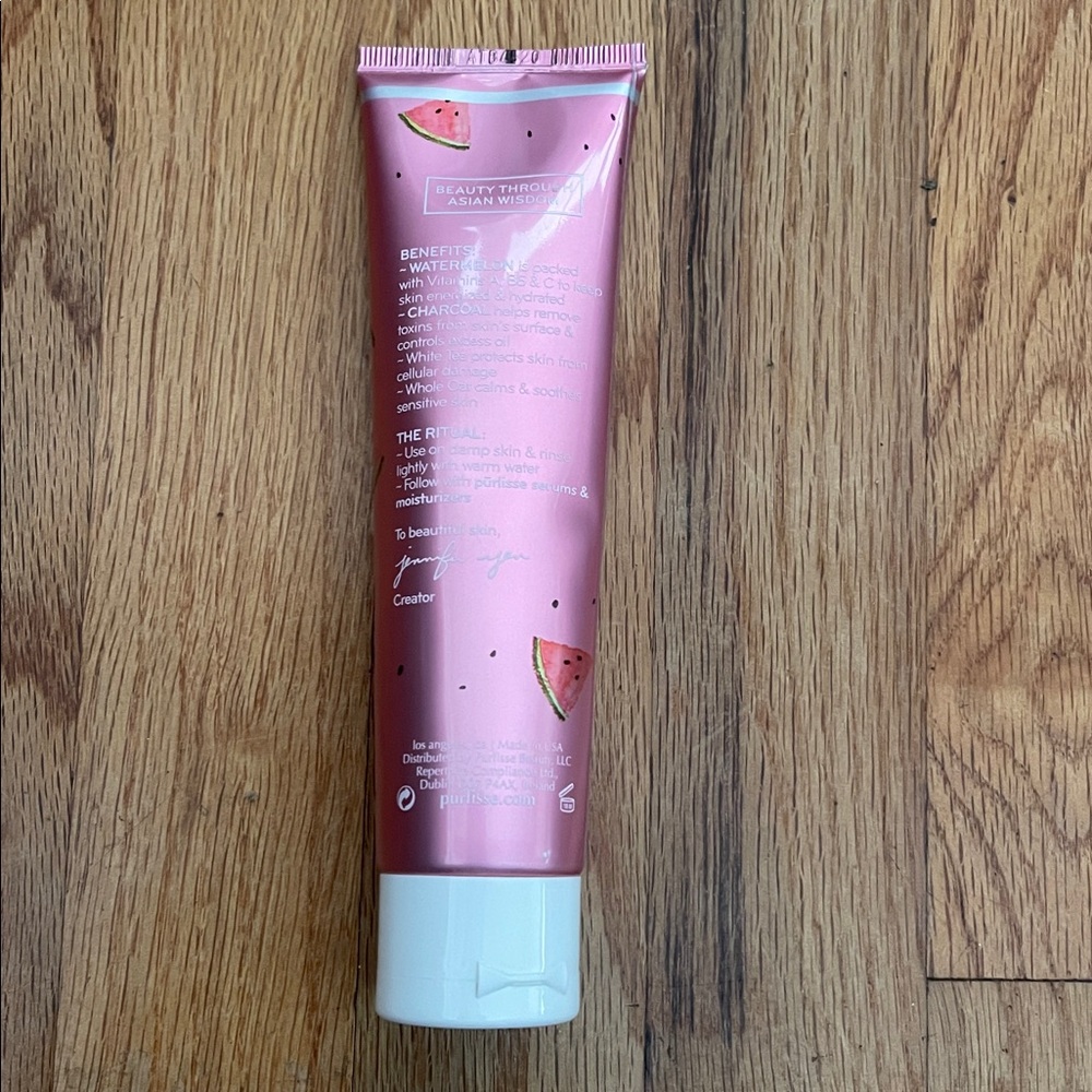 NIB Purlisse Watermelon + Charcoal Purifying Cleanser Full Size - Picture 4 of 6
